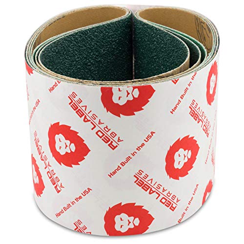 Product Cover Red Label Abrasives 3 X 21 Inch 24 Grit Metal Grinding Zirconia Sanding Belts, 4 Pack