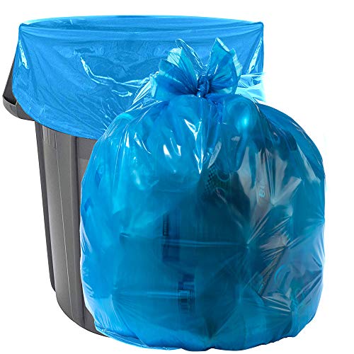 Product Cover Aluf Plastics 40-45 Gallon Blue Trash Bags - Pack of 100 - Garbage or Recycling Bags 33
