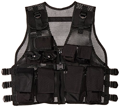 Product Cover Modern Warrior Junior Tactical Vest - Airsoft & Paintball Accessory - Fits Teens 50-125lbs (Black)