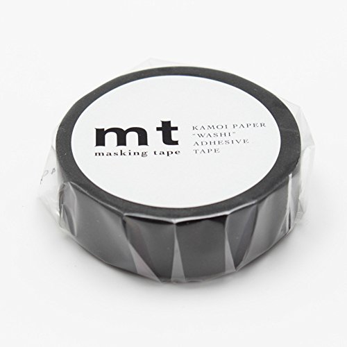 Product Cover MT Solids Washi Paper Masking Tape,  15mm x 10m , Matte Black (MT01P207)