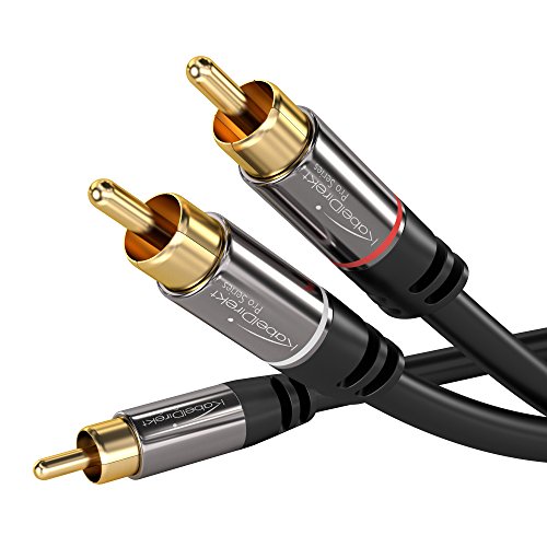 Product Cover KabelDirekt RCA Stereo Cable, Cord (15 feet Long, 1 RCA Male to 2 RCA Male Audio Cable, Digital & Analogue, Double Shielded, Pro Series) Supports (Subwoofers, Home Theater, Hi-Fi)