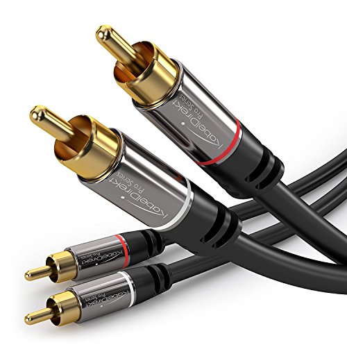 Product Cover KabelDirekt RCA Stereo Cable, Cord (3 feet Short, Dual 2 x RCA Male to 2 x RCA Male Audio Cable, Digital & Analogue, Double-Shielded, Pro Series) Supports (Amplifiers, AV Receivers, Hi-Fi)