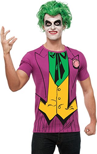 Product Cover Rubie's DC Comics Justice League Superhero Style Adult Printed Top The Joker, Purple, Medium Costume