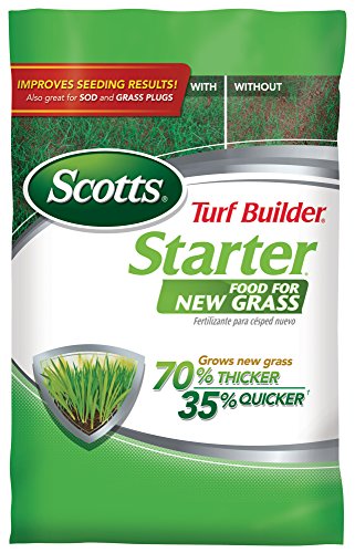 Product Cover Scotts Turf Builder Starter Food for New Grass, 15 lb. - Lawn Fertilizer for Newly Planted Grass, Also Great for Sod and Grass Plugs - Covers 5,000 sq. ft.