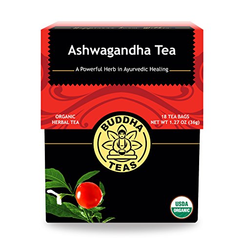 Product Cover Organic Ashwagandha Root Tea - Kosher, Caffeine-Free, GMO-Free - 18 Bleach-Free Tea Bags