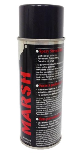 Product Cover MARSH Stencil Ink, 14 fl oz Spray Can, Black (Net weight 11 fl oz)