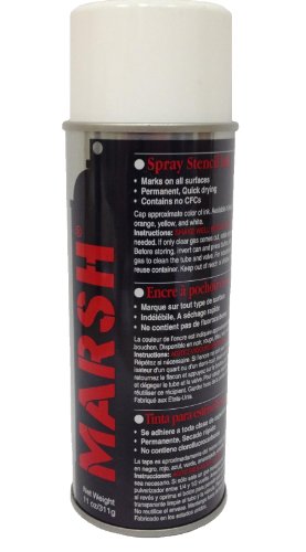 Product Cover MARSH Stencil Ink, 14 fl oz (Net Weight: 11 oz.) Spray Can, White