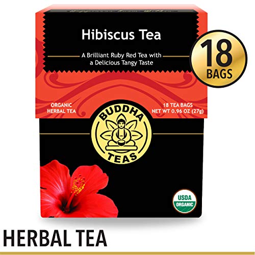 Product Cover Organic Hibiscus Flower Tea, 18 Bleach-Free Tea Bags - Caffeine Free Tea, Supports Circulatory System, Calms Nervous System and Contains Antioxidants and Vitamin C, No GMOs