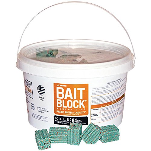 Product Cover JT Eaton 704-PN Bait Block Rodenticide Anticoagulant Bait, Peanut Butter Flavor, For Mice and Rats (Pail of 64)