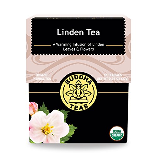 Product Cover Organic Linden Tea - 18 Bleach-Free Tea Bags - Caffeine-Free Tea, Fresh and Fragrant Herbal Tea with Calming Qualities, Good Source of Nutrients, Vitamins, and Antioxidants, Kosher, GMO-Free