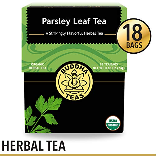 Product Cover Organic Parsley Leaf Tea, 18 Bleach-Free Tea Bags - Caffeine Free, Source of Vitamins, Minerals, and Essential Nutrients, No GMOs - Soothes Indigestion and Supports Kidney Function and Detoxification