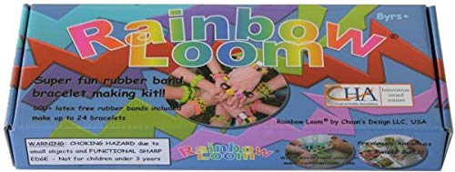 Product Cover Rainbow Loom Crafting Kit includes Loom, Metal Hook, Mini Rainbow Loom, 600 Rubber Bands + 24 Clips
