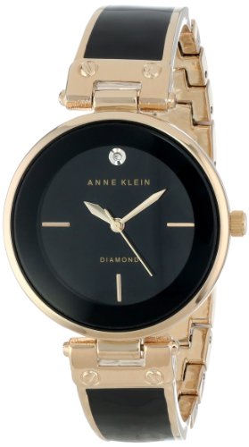 Product Cover Anne Klein Women's AK/1414BKGB Diamond-Accented Bangle Watch