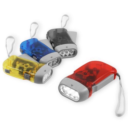 Product Cover (Chromo Inc) 4 Pack Hand Crank Flashlight - New