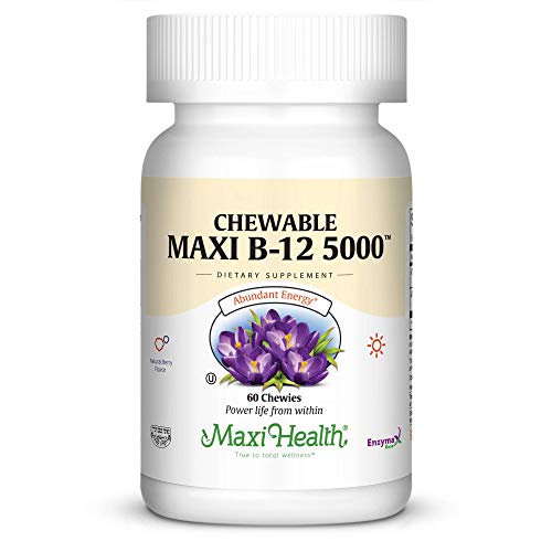 Product Cover Maxi Health Chewable Vitamin B-12 - 5000 mcg - Energy Booster - Berry Flavor - 60 Chewies - Kosher