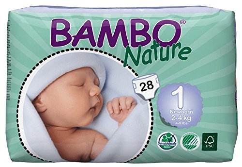 Product Cover Bambo Nature Eco Friendly Baby Diapers Classic for Sensitive Skin, Size 1 (4-9 lbs), 28 Count