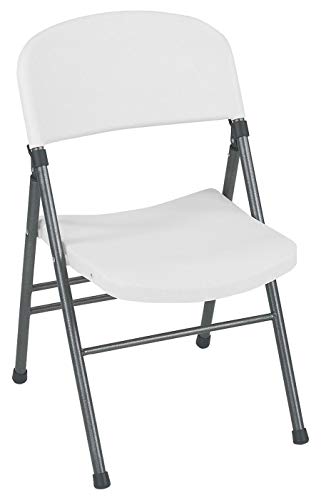 Product Cover Cosco Resin Folding Chair with Molded Seat and Back White Speckle (4-Pack)