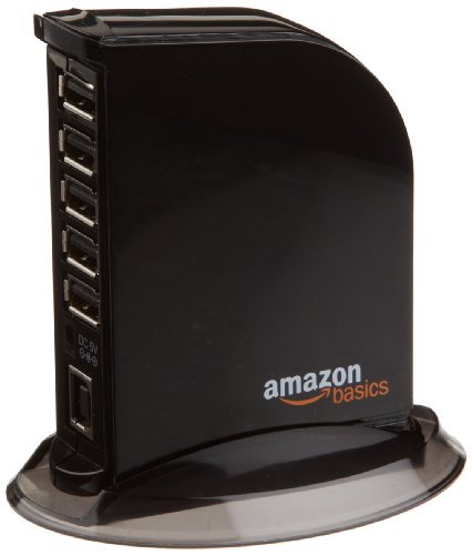 Product Cover AmazonBasics 7 Port USB 2.0 Hub Tower with 5V/4A Power Adapter