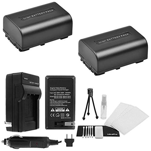 Product Cover NP-FV50 Battery 2-Pack Bundle with Rapid Travel Charger and UltraPro Accessory Kit for Select Sony Cameras Including HDR-XR150, HDR-XR160, HDR-XR260V, HDR-XR350, and HDR-XR550
