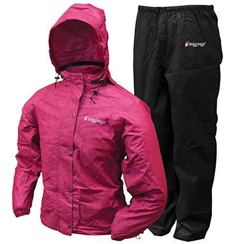 Product Cover Frogg Toggs All Purpose Women's Rain and Wind Suits, Cherry/Black, Large