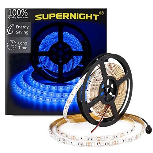 Product Cover SUPERNIGHT (TM) 16.4FT 5M SMD 5050 Waterproof 300LEDs Blue LED Flash Strip Light,LED Flexible Ribbon Lighting Strip,12V 60W