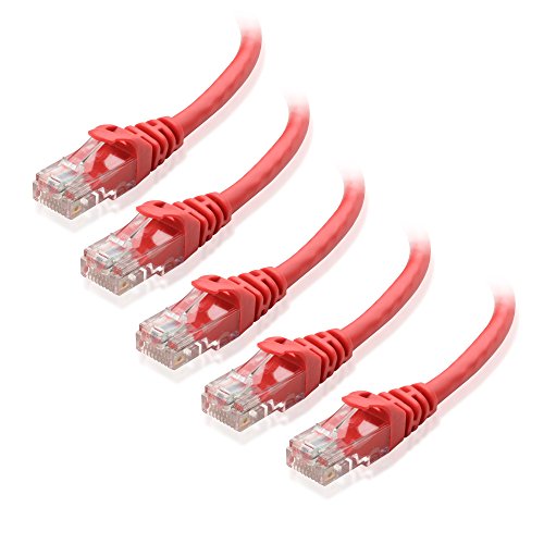 Product Cover Cable Matters 5-Pack Snagless Cat6 Ethernet Cable (Cat6 Cable/Cat 6 Cable) in Red 10 Feet