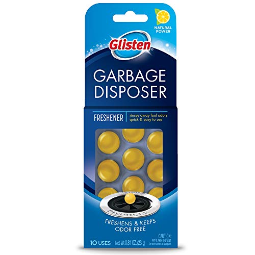 Product Cover Glisten DPLM12T Garbage Disposer Care Freshener Capsules, Lemon Scent, 10 Uses, 1 Pack, Count