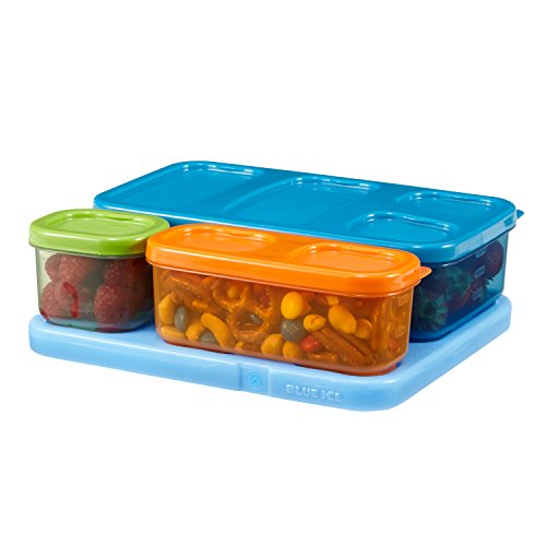 Product Cover Rubbermaid LunchBlox Kids Lunch Box Container Set, Flat, Assorted Colors 1866737