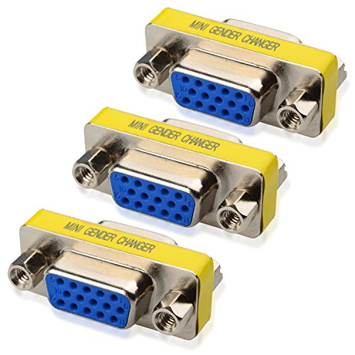 Product Cover Cable Matters 3-Pack HD15 VGA Coupler, SVGA Coupler (VGA Female to VGA, SVGA Female Coupler)
