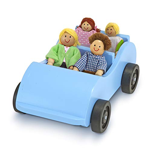Product Cover Melissa & Doug Road Trip Wooden Toy Car and 4 Poseable Dolls (4-5 inches each)