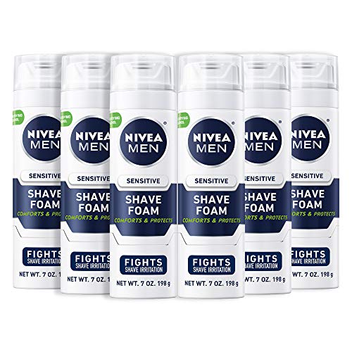 Product Cover NIVEA Men Sensitive Shaving Foam - Soothes Sensitive Skin From Shave Irritation - 7 oz. Can (Pack of 6)