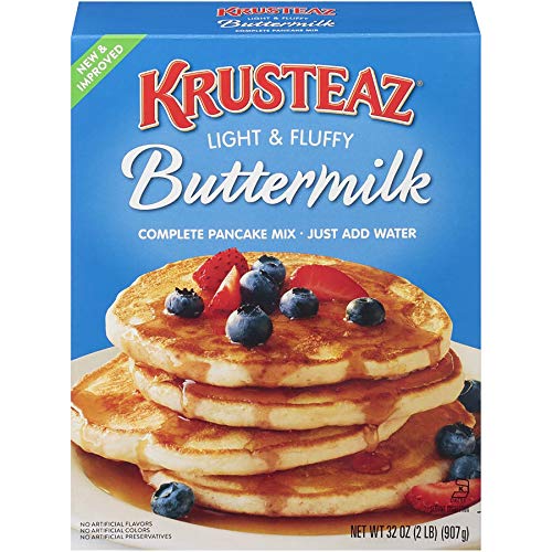 Product Cover Krusteaz Light & Fluffy Buttermilk Pancake Mix - No Artificial Flavors, Colors or Preservatives - 32 OZ (Pack - 2)