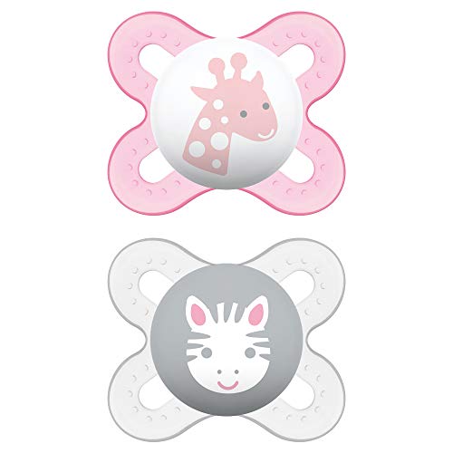 Product Cover MAM Pacifiers, Newborn Pacifier, Best Pacifier for Breastfed Babies, 'Start' Design Collection, Girl, 2-Count