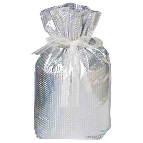 Product Cover Gift Mate 21174-2 2-Piece Drawstring Gift Bags, Jumbo, Diamond Silver