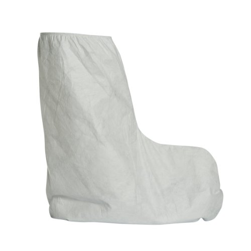 Product Cover DuPont Tyvek 400 TY454S 18-Inch High Boot Cover with Tyvek FC Skid-Resistant Sole and Elastic Top, White, X-Large (Pack of 100)