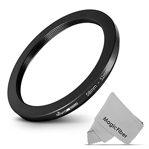 Product Cover Altura Photo 58-52MM Step-Down Ring Adapter (58MM Lens to 52MM Filter or Accessory) + Premium MagicFiber Lens Cleaning Cloth