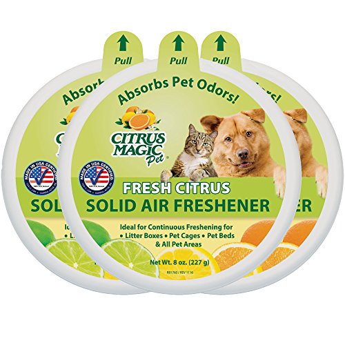 Product Cover Citrus Magic Pet Odor Absorbing Solid Air Freshener Fresh Citrus, Pack of 3, 8-Ounces Each