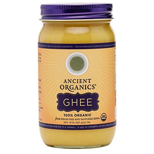 Product Cover Organic Original Grass-fed Ghee, Butter by ANCIENT ORGANICS, 16 oz., Pasture Raised, Non GMO, Lactose - Casein - Gluten FREE, Certified KOSHER - 100% Organic Certified - USDA Approved (In Gift Box)