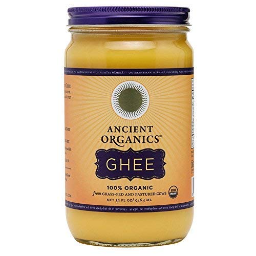 Product Cover Organic Original Grass-fed Ghee, Butter by ANCIENT ORGANICS, 32 oz., Pasture Raised, Non GMO, Lactose - Casein - Gluten FREE, Certified KOSHER - 100% Organic Certified - USDA Approved (In Gift Box)