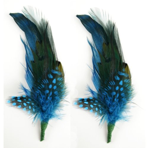 Product Cover Touch of Nature 2-Piece Feather Pick with Nylon Loop for Arts and Crafts, 6 to 7-Inch, Teal/Turquoise