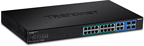 Product Cover TRENDnet 16-Port Gigabit PoE+ Web Smart Switch with 2 Shared SFP Slots, Up to 30 W Per Port, 185 W Total Power Budget, Rack Mountable, TPE-1620WS