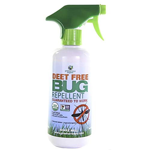 Product Cover Greenerways Organic Insect Repellent, DEET-Free, Premium, USDA Organic, Non-GMO, Natural Mosquito-Repellent, Bug Repellant, Bug Spray, Clothing Safe, Kid Safe, Pet Safe, Baby Safe, Pest Control, 16OZ