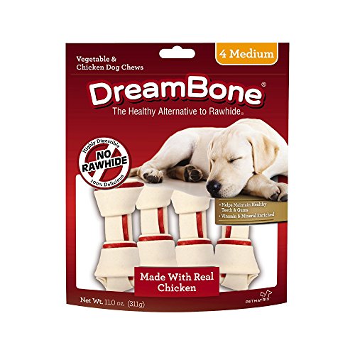 Product Cover Dreambone Vegetable & Chicken Dog Chews, Rawhide Free, Medium, 4-Count