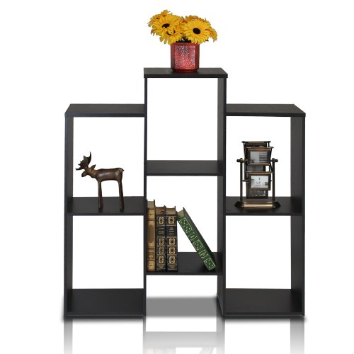 Product Cover Furinno Parsons Staggered Cube Bookcase with 6 Shelves, Black