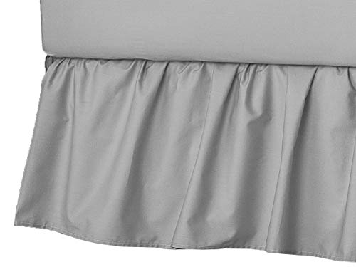 Product Cover American Baby Company 100% Natural Cotton Percale Portable Mini Crib Skirt, Gray, Soft Breathable, for Boys and Girls