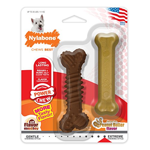 Product Cover Nylabone Power Chew Dura Chew Combo Pack, Flavored Dog Chew Toys