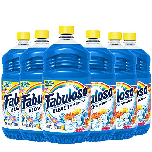 Product Cover FABULOSO All-Purpose Cleaner with Bleach Alternative, Spring Fresh, Bathroom Cleaner, Toilet Cleaner, Floor Cleaner, Shower and Glass Cleaner, Mop Cleanser, 56 Fluid Ounce (Case of 6 Bottles) (153099)