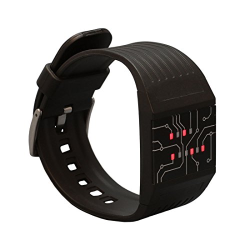 Product Cover getDigital Binary Wrist Watch for Professionals with LED Lights - A Black Digital Clock That depicts The time as Binary Code