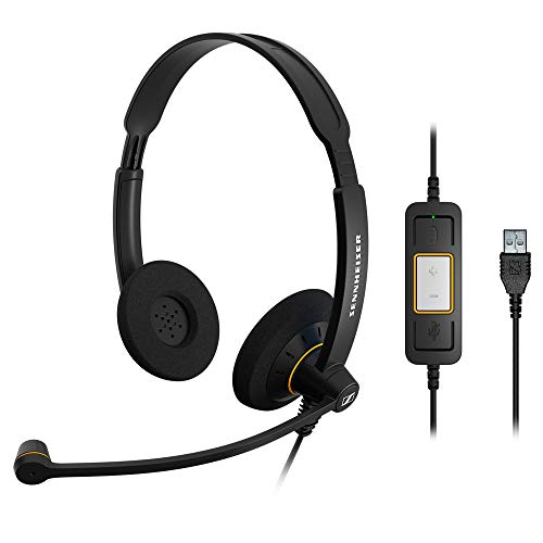 Product Cover Sennheiser SC 60 USB ML (504547) - Double-Sided Business Headset | For Skype for Business | with HD Sound, Noise-Cancelling Microphone, & USB Connector (Black)