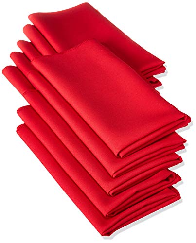 Product Cover LA Linen 10-Pack Polyester Poplin Napkins, 18 by 18-Inch, Red